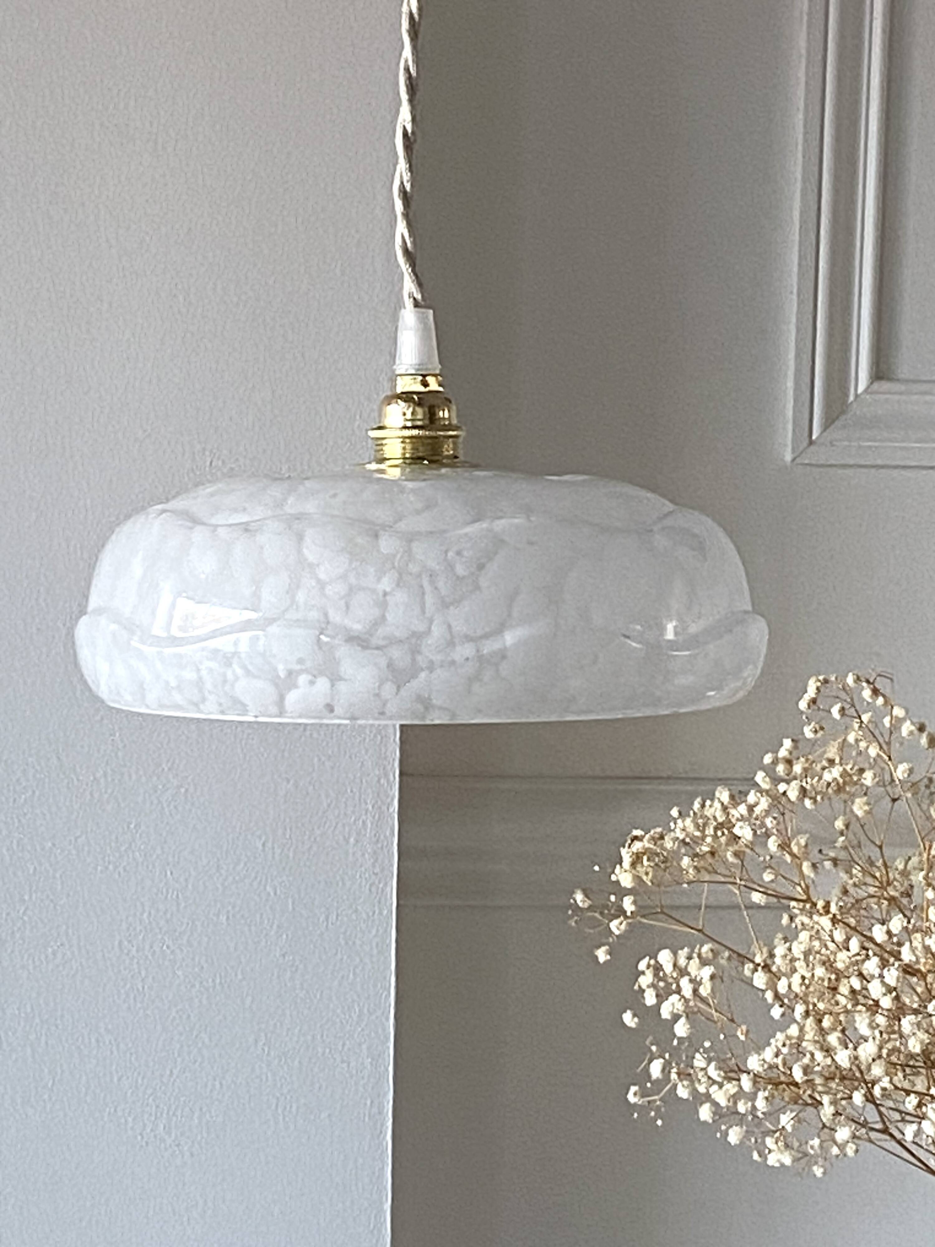 Clichy white glass pendant light
