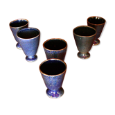 Set of 6 mazagrans Blue ceramic