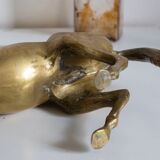 Vintage golden brass horse