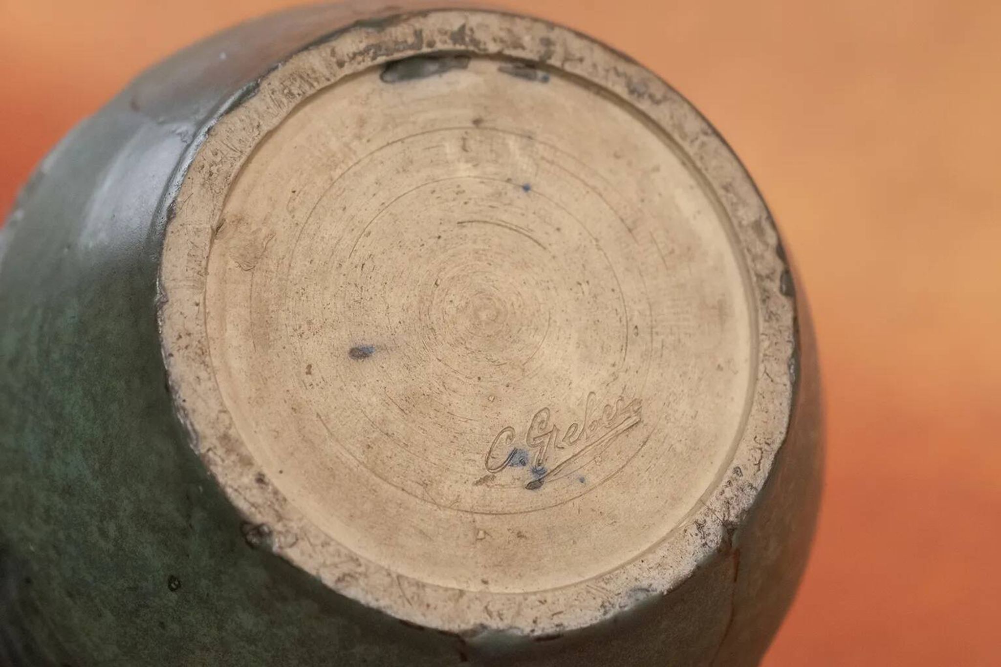 Vase Art déco Charles Greber en grès émaillé brun vert - 1920 - 25 cm