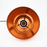 Danish vintage copper and teak lamp, 1960s
