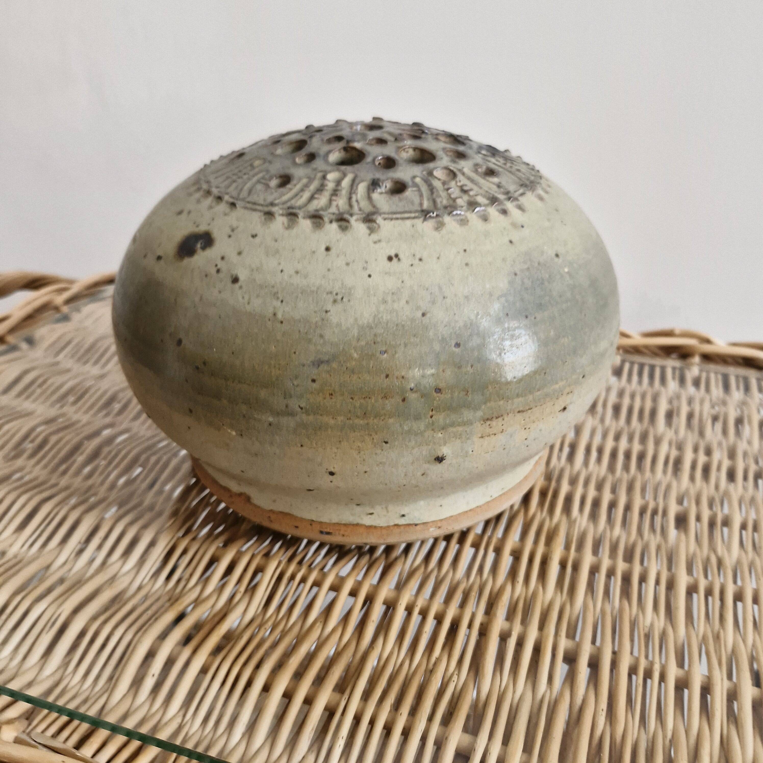 Vase with enamelled stoneware