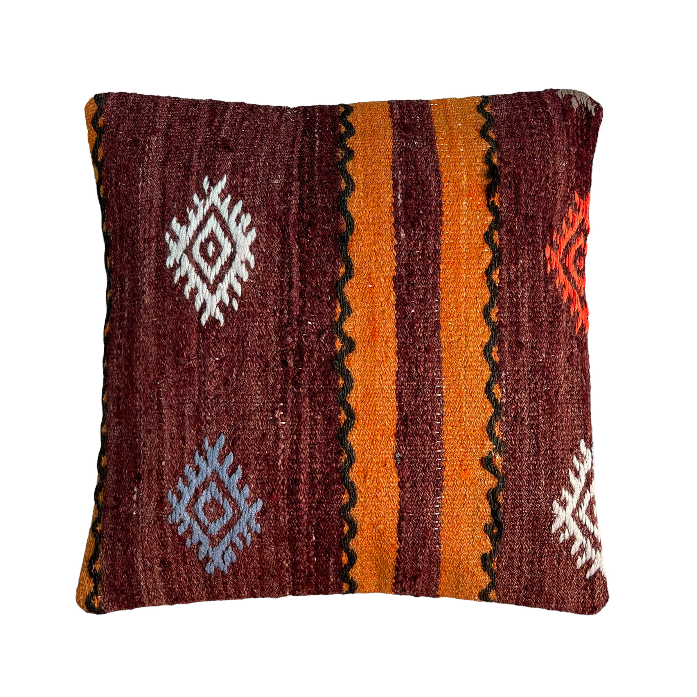 Vintage  Turkish kilim cushion cover , 40 x 40 cm