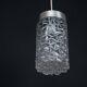 Pair of Italian Pendant Lights in Glass and Polished Aluminum, 1970s