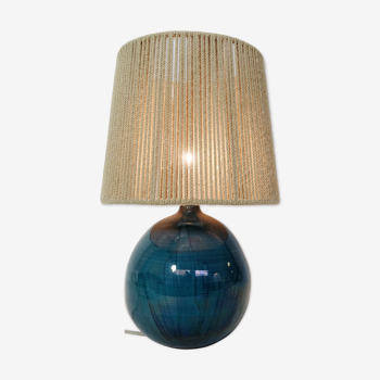 Blue glazed ceramic lamp