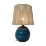 Blue glazed ceramic lamp