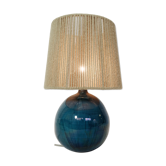 Blue glazed ceramic lamp