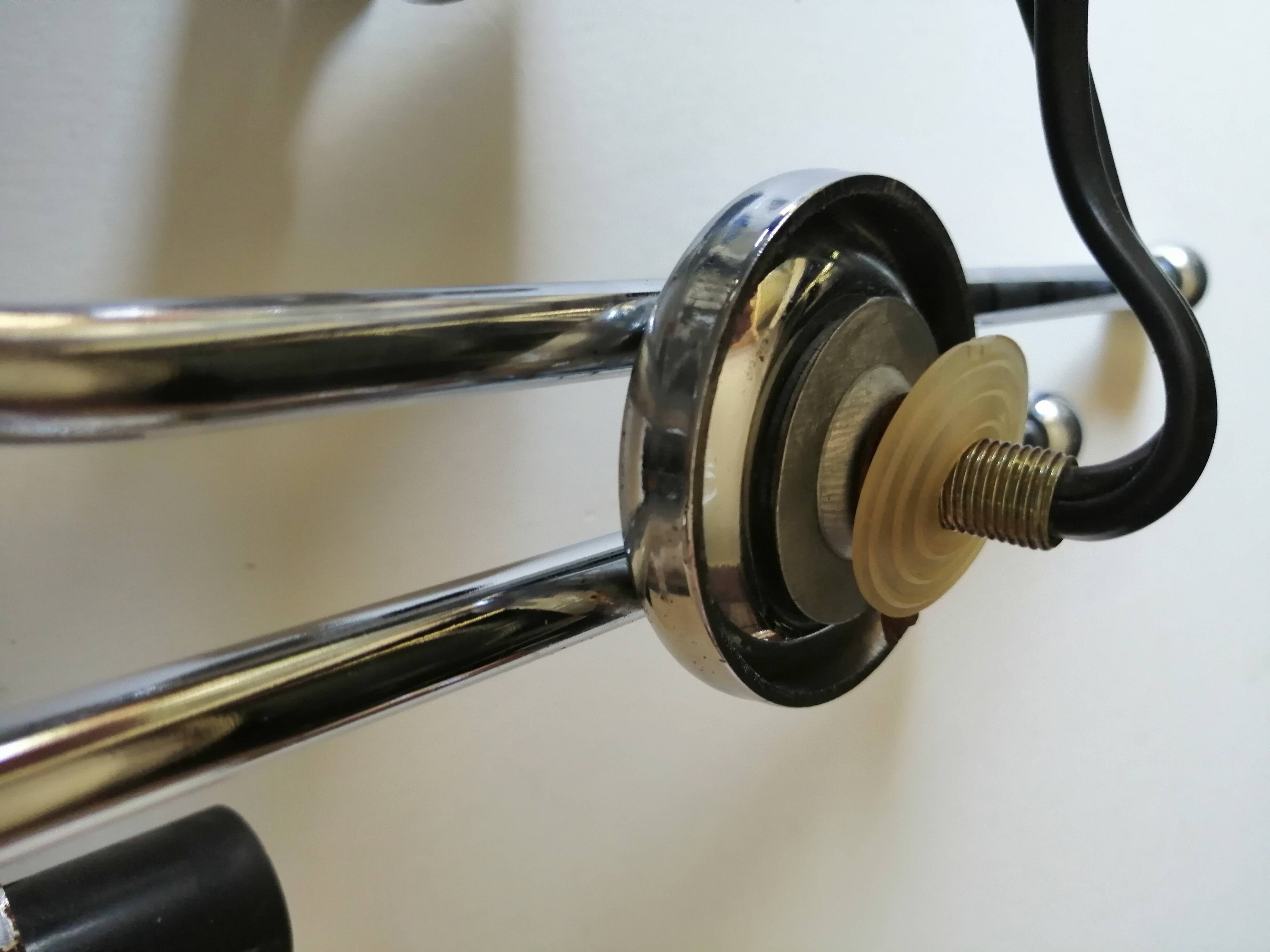 Double chrome and opaline 70 's slim design wall light