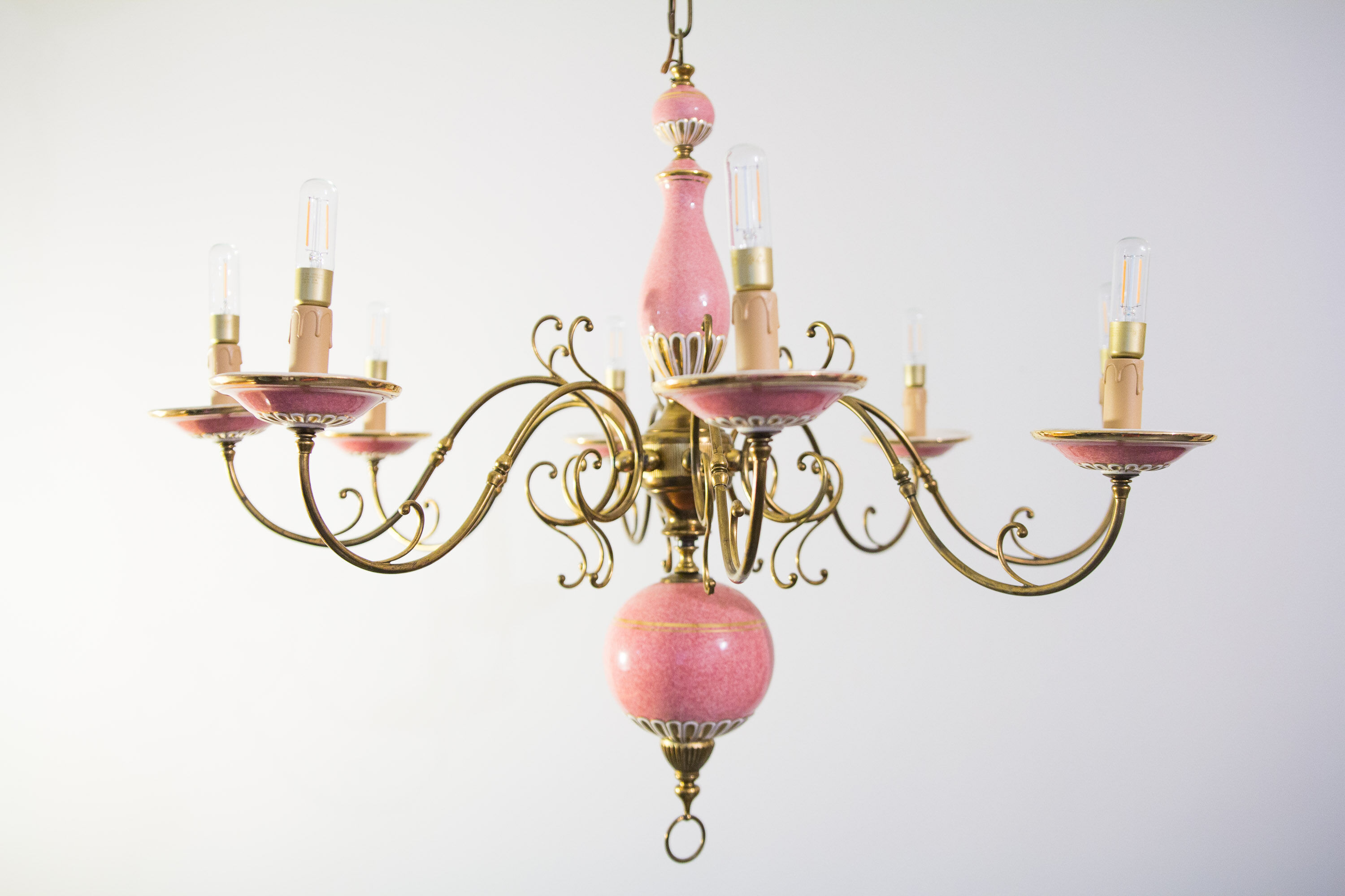 Flemish Ceramic Floral Chandelier