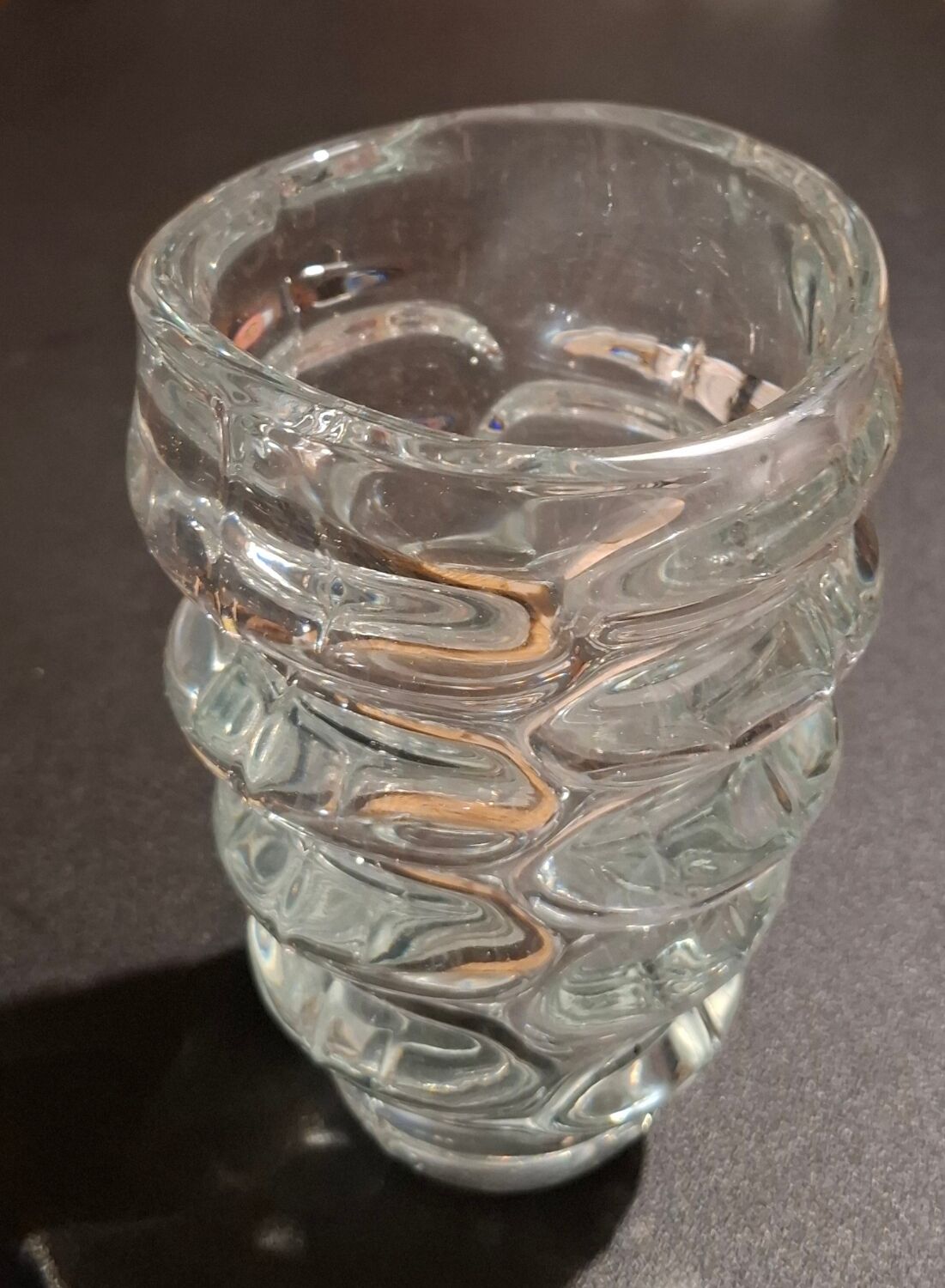 Heavy vintage glass vase