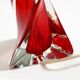 Lampe de table du milieu du siècle en verre cristal solide rouge et transparent.