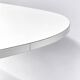 Vintage oval extendable dining table, white laminate and chrome, 1970s.