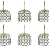 Glass and iron hanging lamp by Limburg, Germany, 1960s