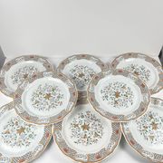 Set of 8 flat plates Gien model Rouen Sainfoin, 1990