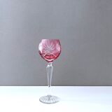 Crystal glass, coloured wine glass, pink
