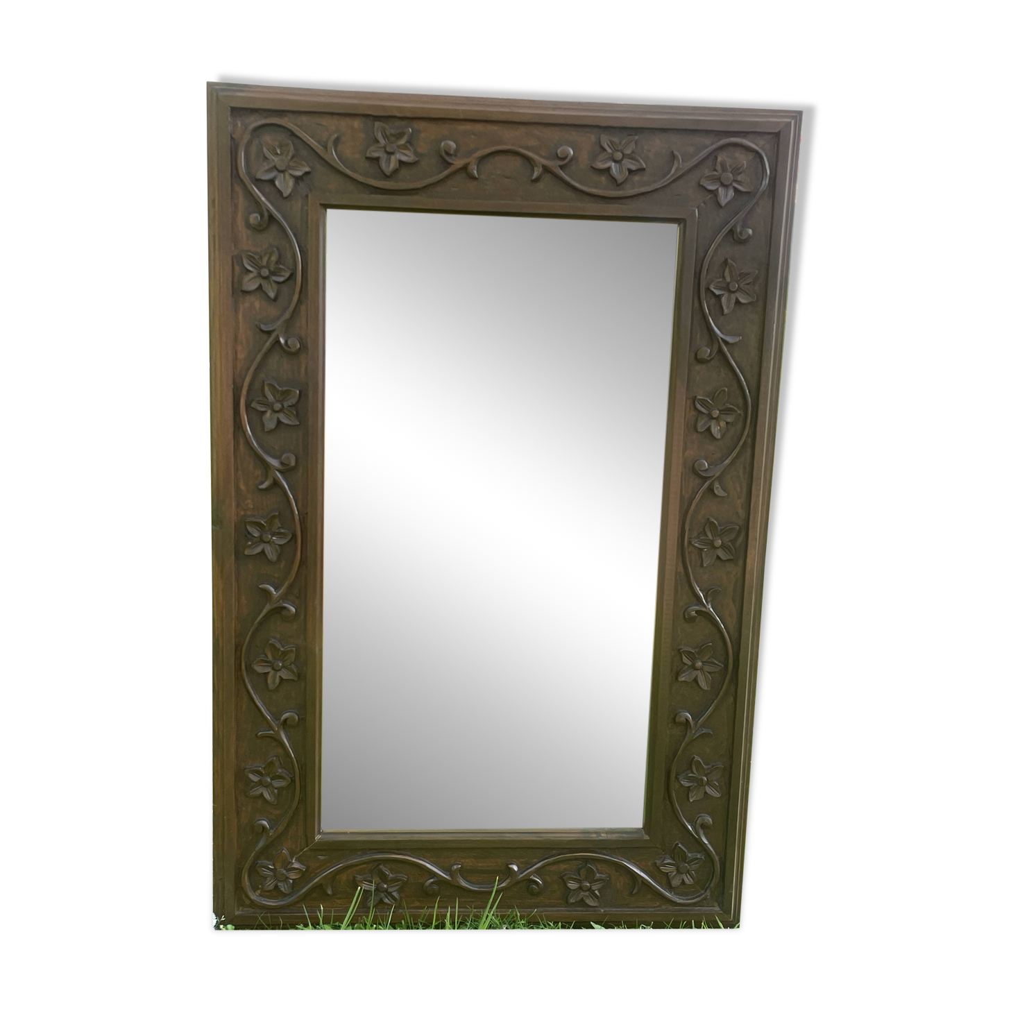 Large carved wooden mirror in Art Nouveau style