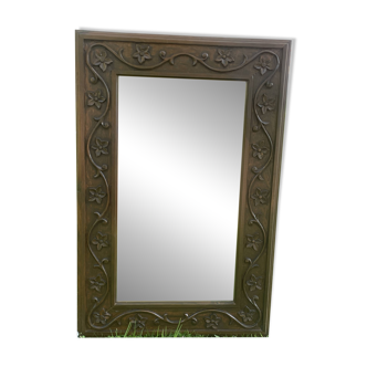 Grand miroir bois sculpté style art nouveau
