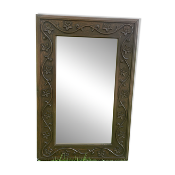 Grand miroir bois sculpté style art nouveau
