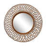 Sun mirror in woven rattan