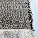 Zanafi Runner Rug, Handmade Moroccan Rug, Flat Berber Wool Runner, Geometric Rug