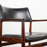Danish Rosewood and Leather armchair by Erik Worts for Soro Stolefabrik.