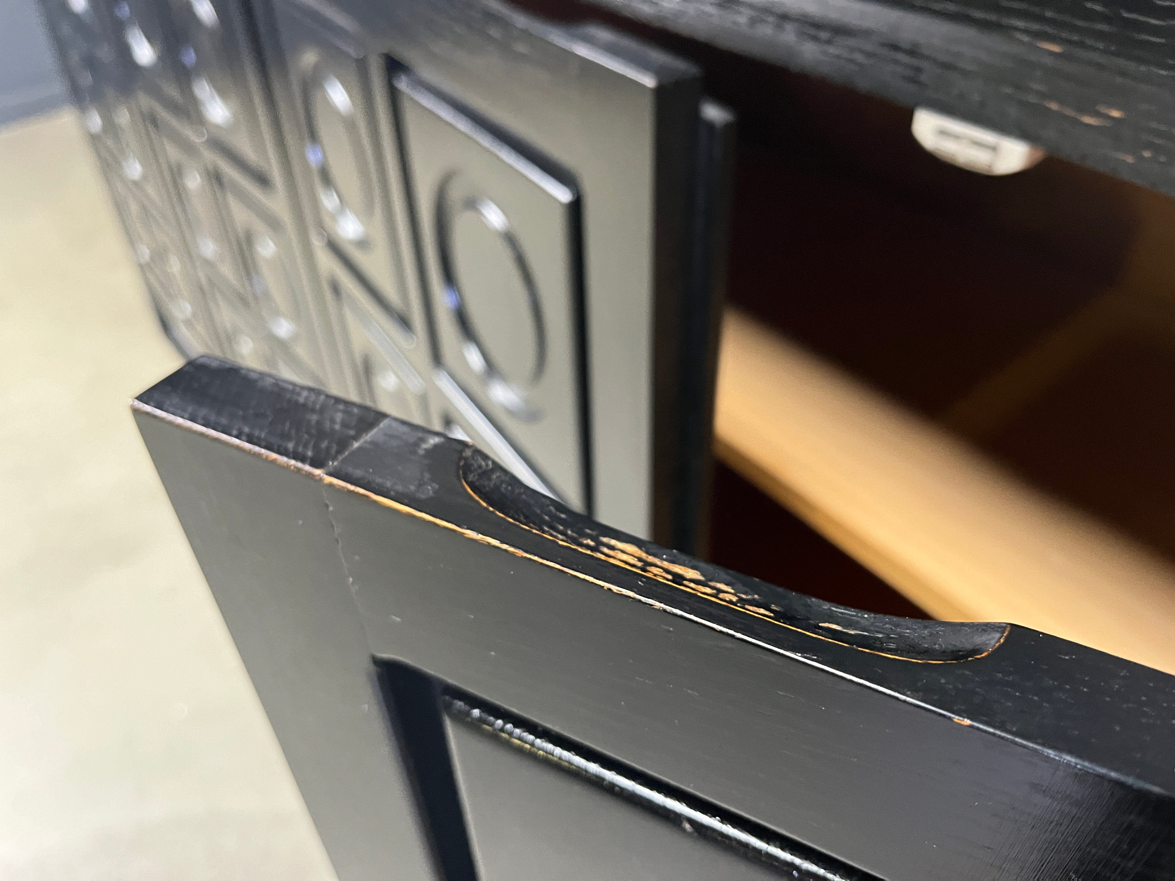 Black brutalist credenza, 1970s