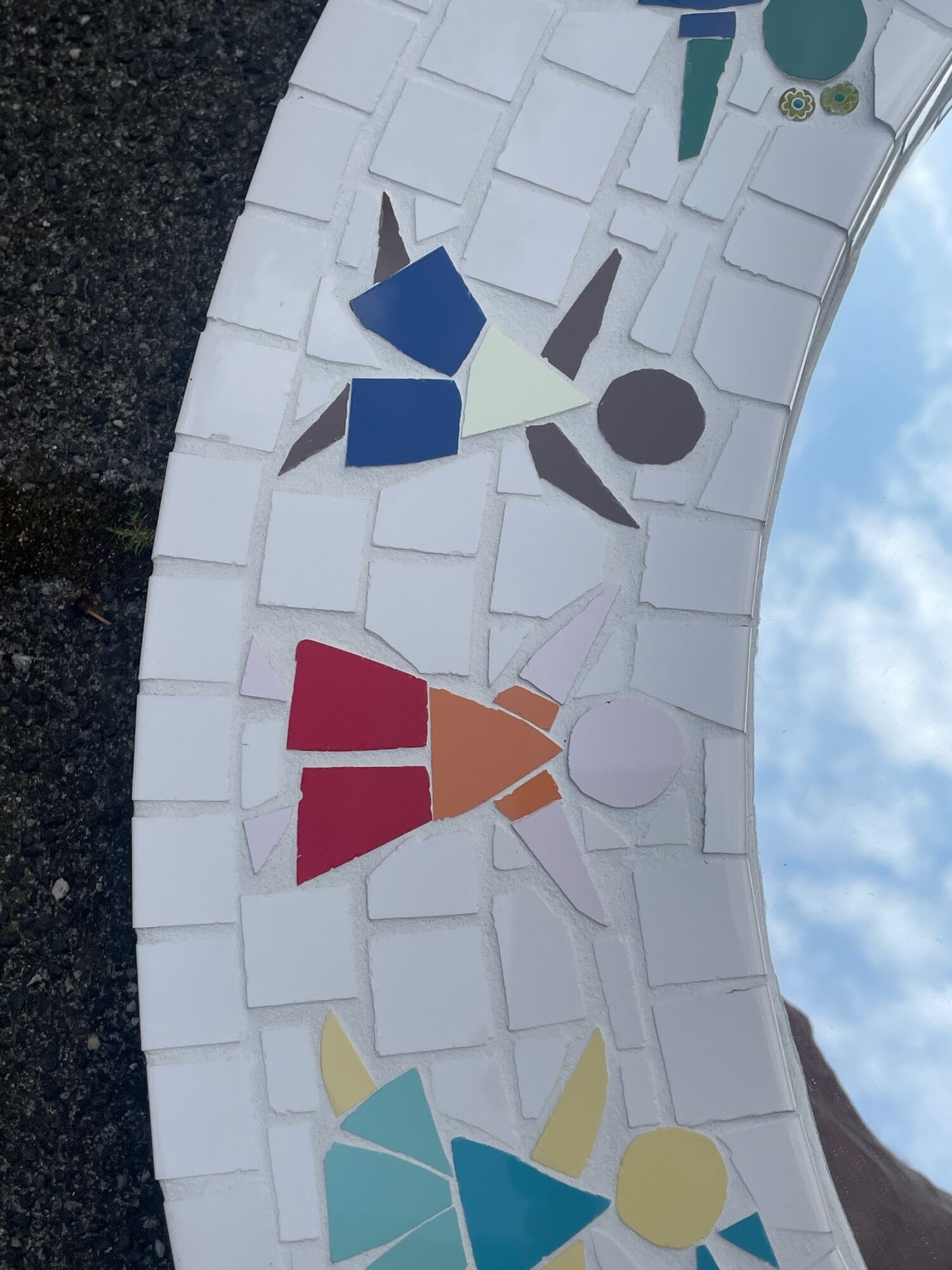 Vintage Mozaik mirror. Children mirror, Childsroom mirror tiles.