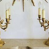 Pair of gilt bronze table lamps from the mid-20th century
