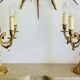 Paire de lampes de table en bronze doré époque milieu XXe
