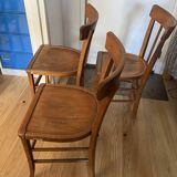 Suite de 3 chaises bistrot (bois)