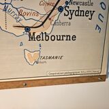 Old school map of geography of Australia and Asia double-sided