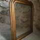 Antique French Louis Philippe mirror, gilded mercury mirror, 19th century.