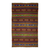 Tapis Kilim Turc Vintage Coloré 168x273 cm Laine Fait Main
