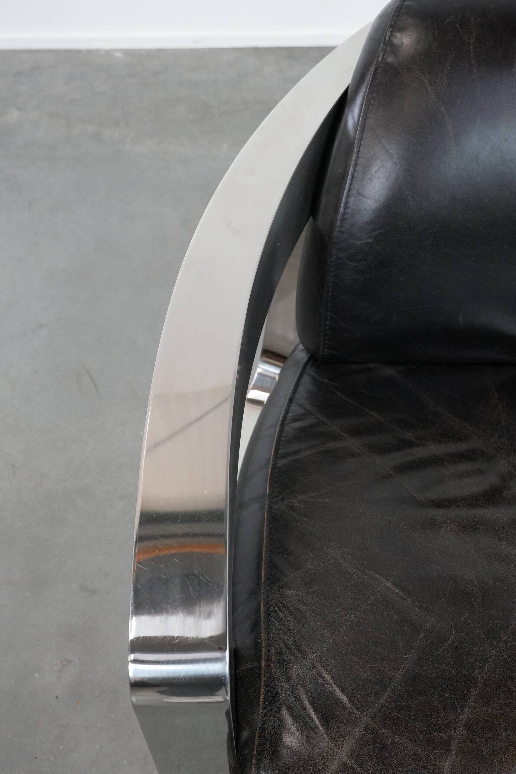 Unique design Aviator armchair with an aluminium frame