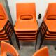 Set of 17 vintage orange chairs 1970