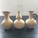 Trio of terracotta vases