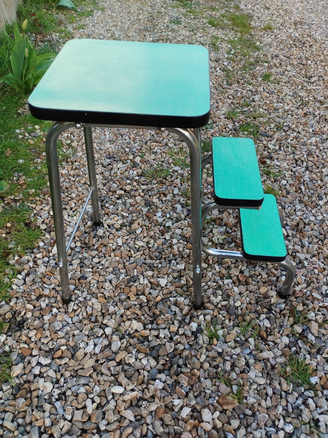 Old formica stool stepladder