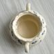Pot - sugar bowl with two handles in decorative ceramic with blue floral motifs.