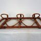 Vintage wall coat rack in bamboo and rattan.