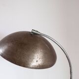 Vintage patinated aluminium and chrome desk lamp