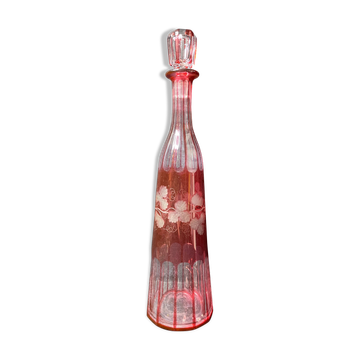 Carafe cristal doublé taillé et gravé