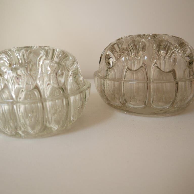Lot de 2 pique-fleurs en verre