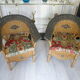 Vintage rattan lounge: one bench, two armchairs