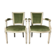 Paire de fauteuils louis XVI vert