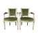 Paire de fauteuils louis XVI vert