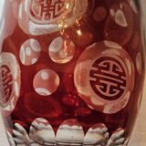 Original ruby overlay crystal vase