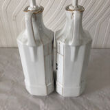 2 old bottles of oil and vinegar made in slovakia