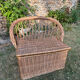 Vintage 1960 wicker storage bench