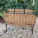 Raoul Guys vintage wicker magazine holder