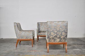 Vintage Ash Sofa & Chairs Set, 1930s, Set of 3